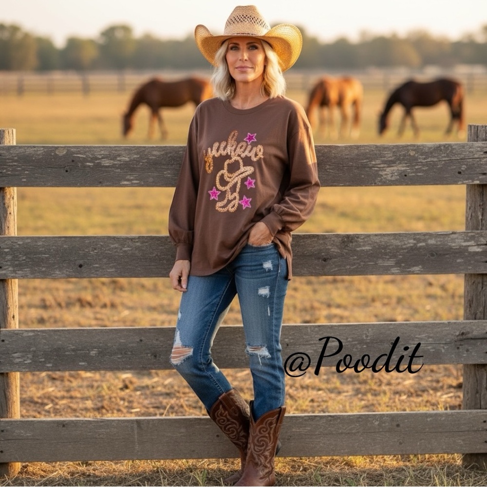 FANTASTIC FAWN western vibe “yeehaw” oversized tee S M L